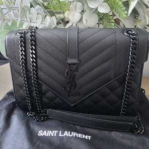 Saint Laurent Black Quilted Shoulder Bag
